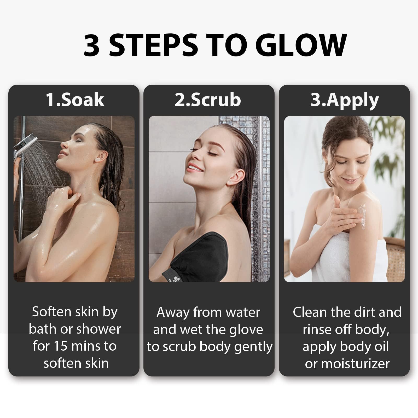 Guantes exfoliantes coreanos 2 piezas, exfoliante corporal para baño ducha exfoliante manopla exfoliación, exfoliante corporal, guante removedor de piel muerta para mujeres hombres