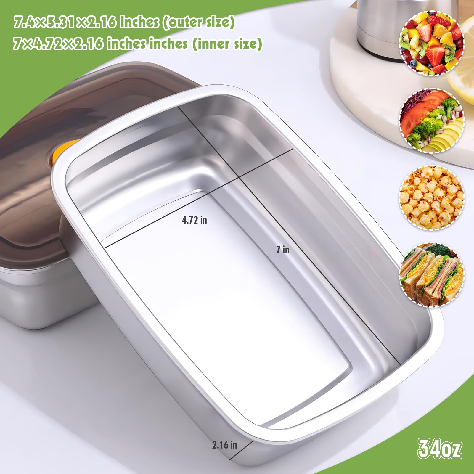 CLWVPCOT Lot de 10 boîtes de conservation alimentaire en acier inoxydable avec couvercles étanches, boîtes à déjeuner réutilisables en métal, empilables, sans BPA, passent au lave-vaisselle pour