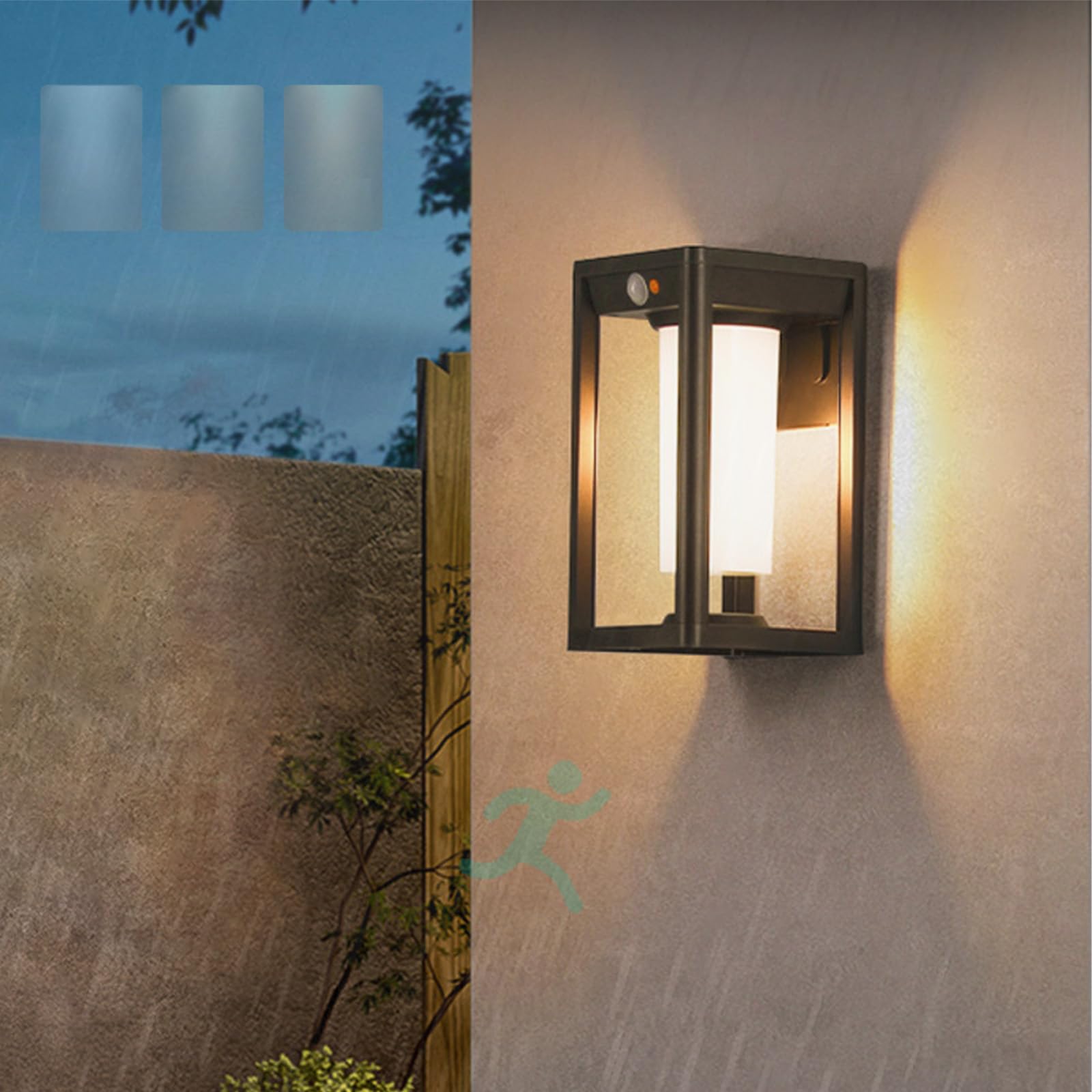 Applique murale solaire LED extérieure contre l'obscurité avec capteur