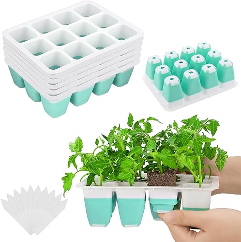 Bandeja de inicio de semillas, kit de inicio de semillas reutilizable, bandejas de silicona para iniciar semillas de plantas, bandejas de inicio de
