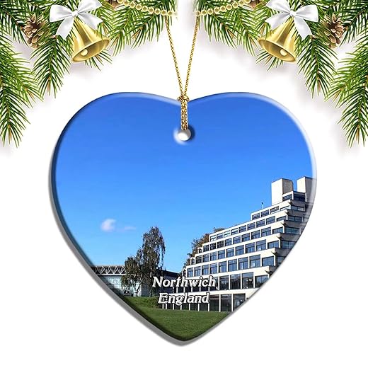 UK England Norwich Sainsbury Centre for Visual Arts Christmas Ornament Xmas Tree Decor Ceramic Ornaments Souvenirs Gifts Double Sided Porcelain Pendant