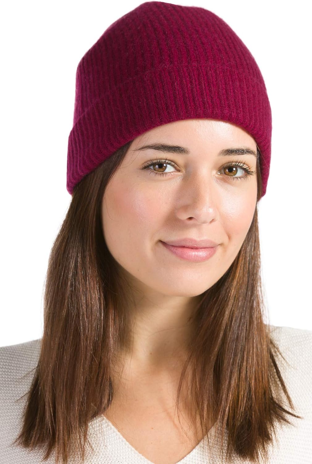 Fishers Finery Women's 100% Cashmere Cuffed Beanie
