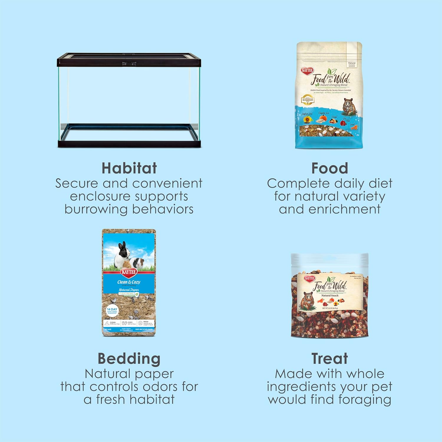 Kaytee Clearview Home Bundle, Glass Hamster Habitat, Secure and Chew-Proof, Fully Assembled, Easy to Clean, Comes with Bedding, Food, Treats, 20 inches