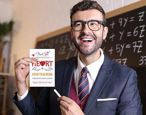 Vista 11 de FLYAB Tarjetas del día de San Valentín para profesores, agradecimientos, profesores, tarjeta de San Valentín con sobre, tarjetas de feliz día de San