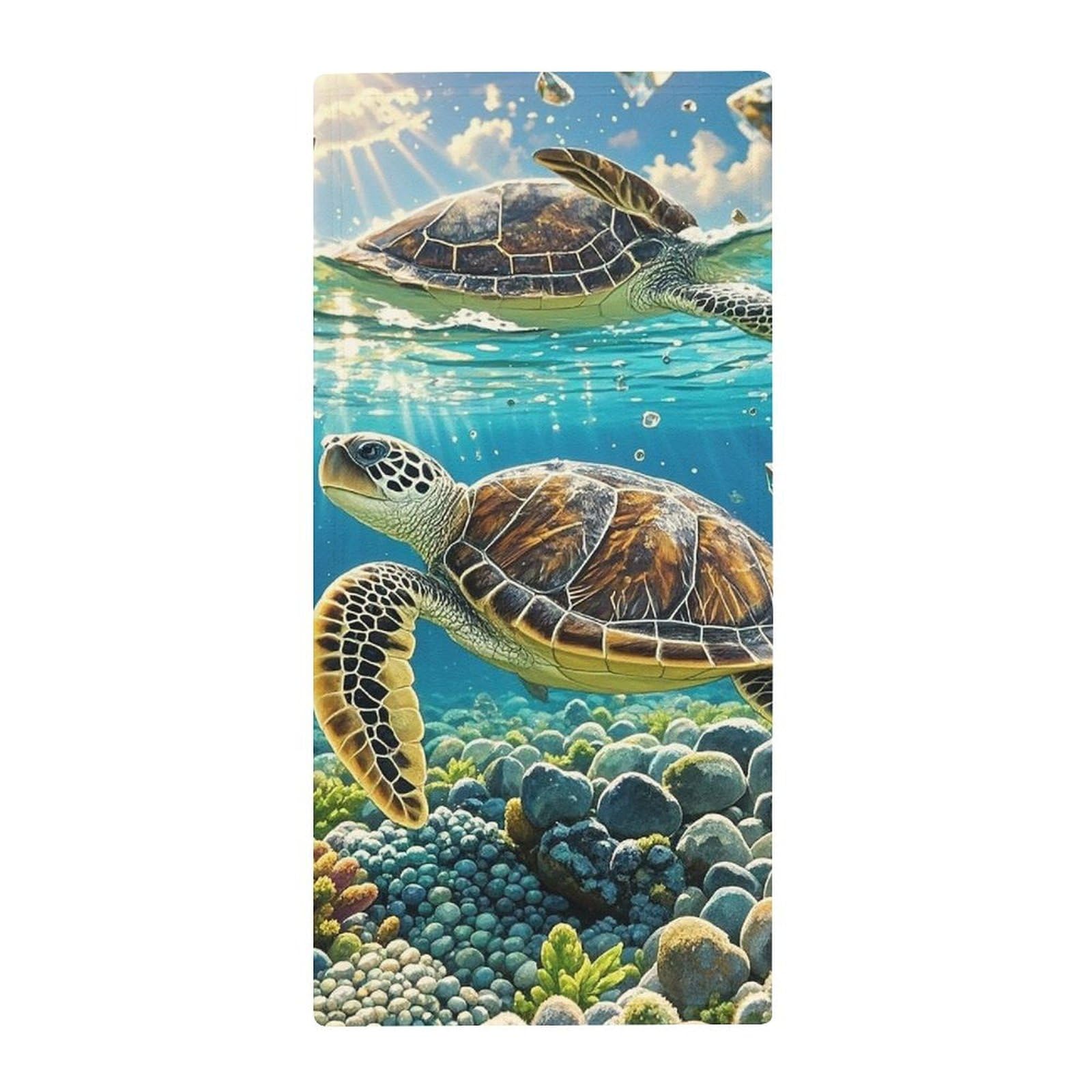 Serviettes douces absorbantes séchage rapide à motif tortues pour le sport