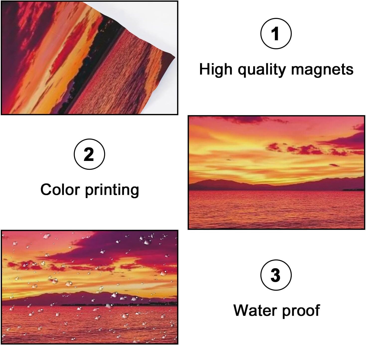 Fluorescent Light Covers for Ceiling Lights Seascape Evening Sunset Landscape Aegean sea Easy to Install Magnetic Light Filter for Classroom Office Hospitals School Home Decor