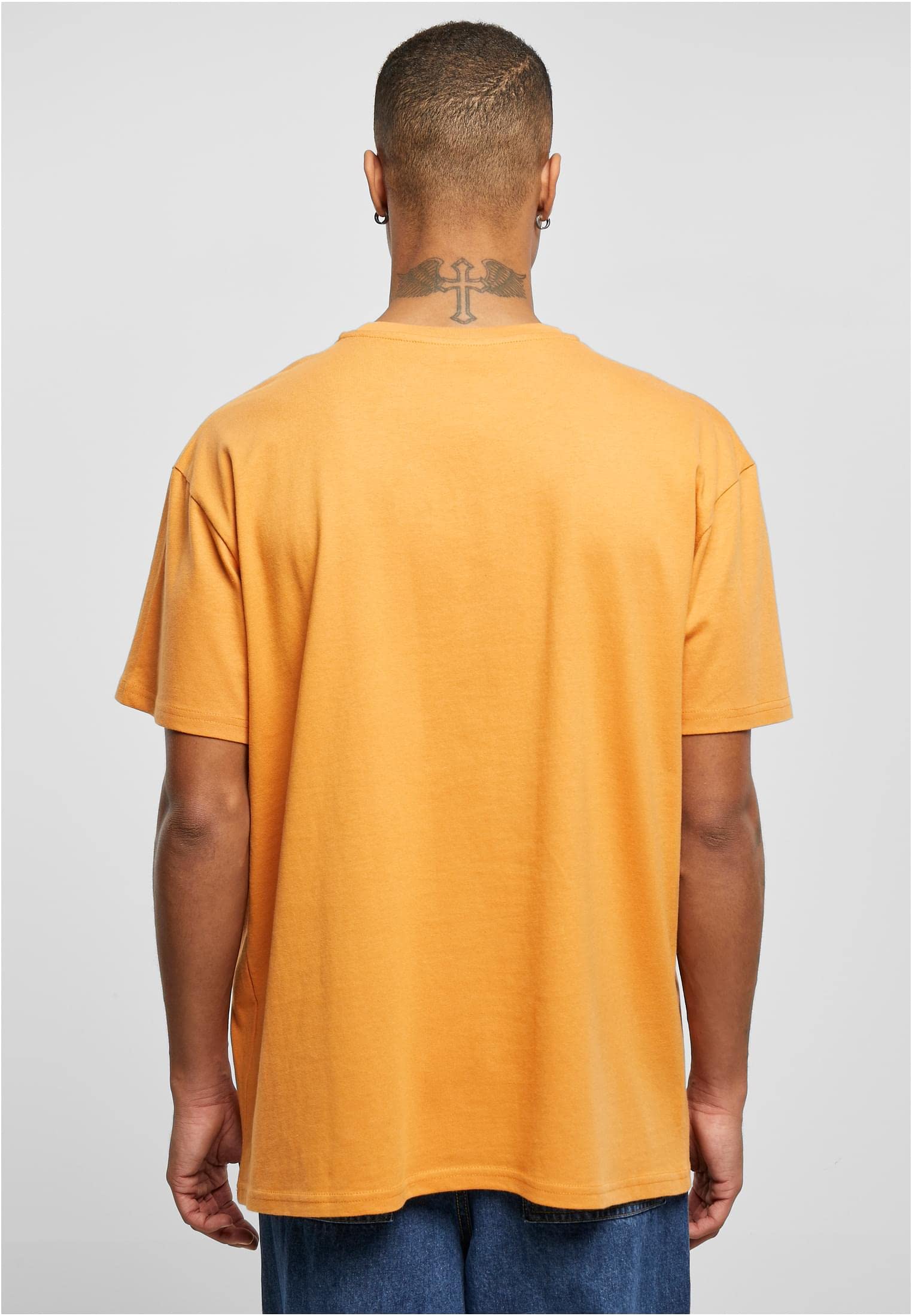 Build Your Brand Męski T-shirt Heavy Oversize Tee, Basic T-shirt dla mężczyzn, oversized fit, bawełna, Pomarańczowy (Forgotten, 4XL