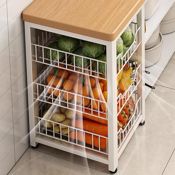 Kitchen Storage Rack, Kitchen Island with 3 Shelves,Buffet Cabinet,Pantry Cabinets, Cabinet Shelves, Storage Cabinets for Kitchens, Bathroom, Living Room(White,80cm/31.49in)