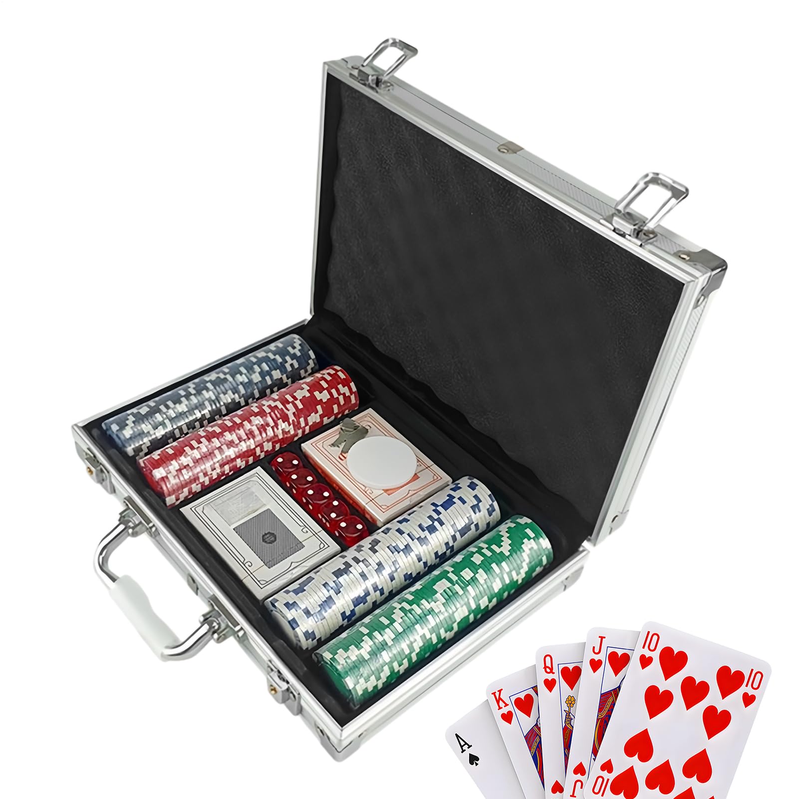 Juegos De Póker con Estuche,Accesorios para Fiestas Sin Denominación - Sets De Póker | para Jugadores Hogar Familia Adultos Mujeres Hombres Coleccionistas Planificadores