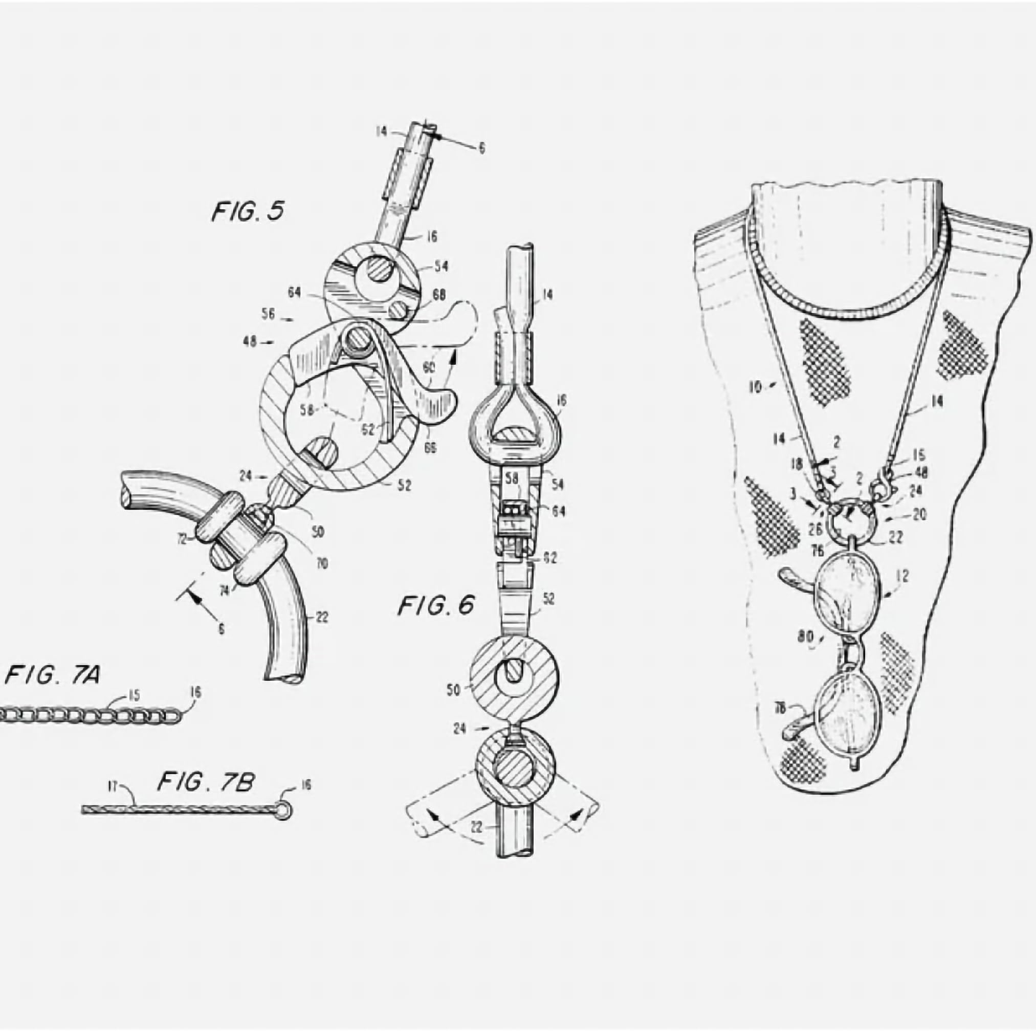 La LOOP Designer - Collana per occhiali da vista, catena e anello in argento ossidato anticato