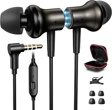 APETOO 3.5mm Wired Earbuds, in-Ear Magnetic Headphones for Samsung A15 A14 | HiFi stereo noise isolation corded ear buds with mic volume control, for iPhone 6 5/Galaxy A13 A12, Laptop, Gaming Consoles