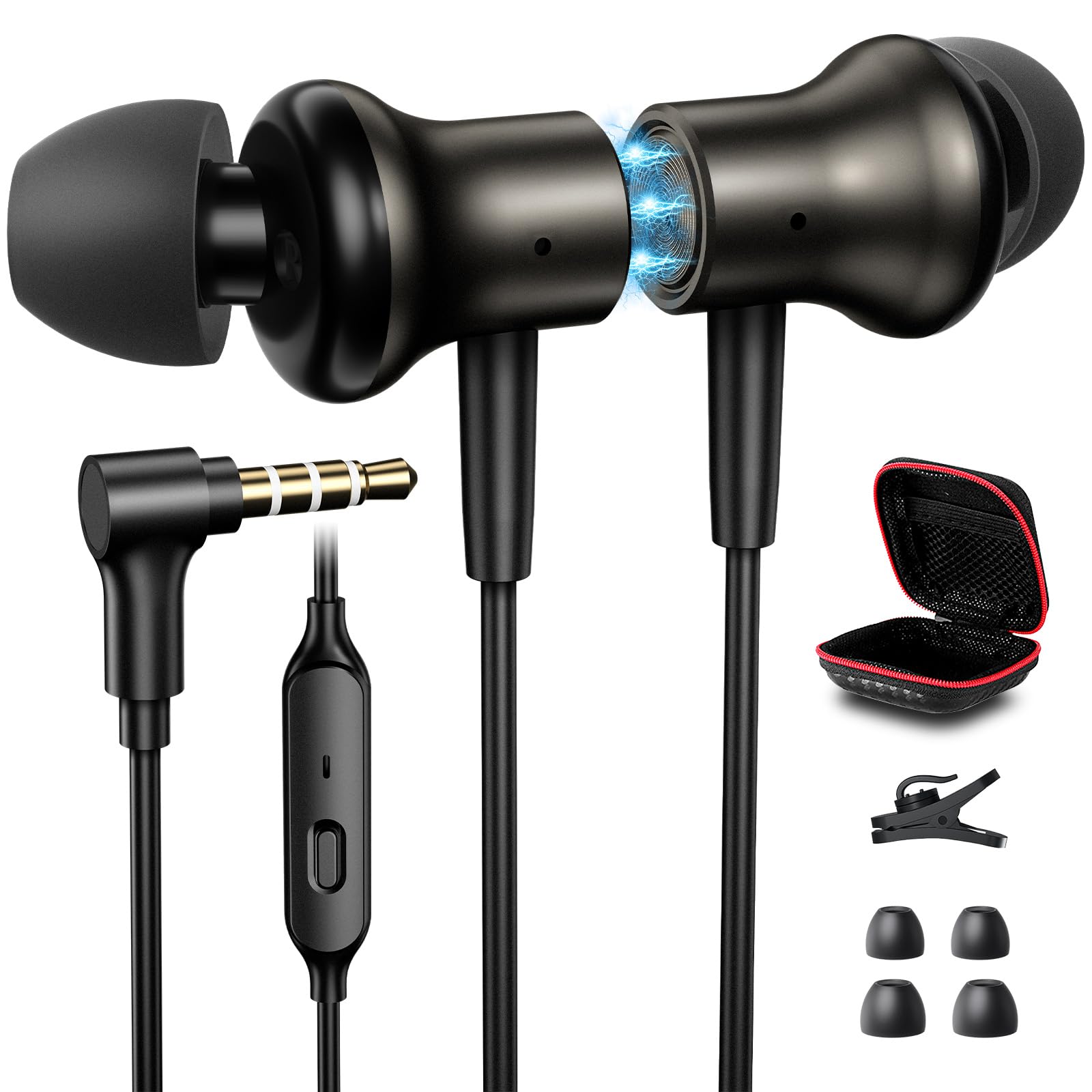 Wired Earbuds in-Ear Headphones for Laptop,Noise Isolation Earphones Corded 3.5mm Jack Ear Buds with Microphone for iPhone,Samsung,Android,Desktop,