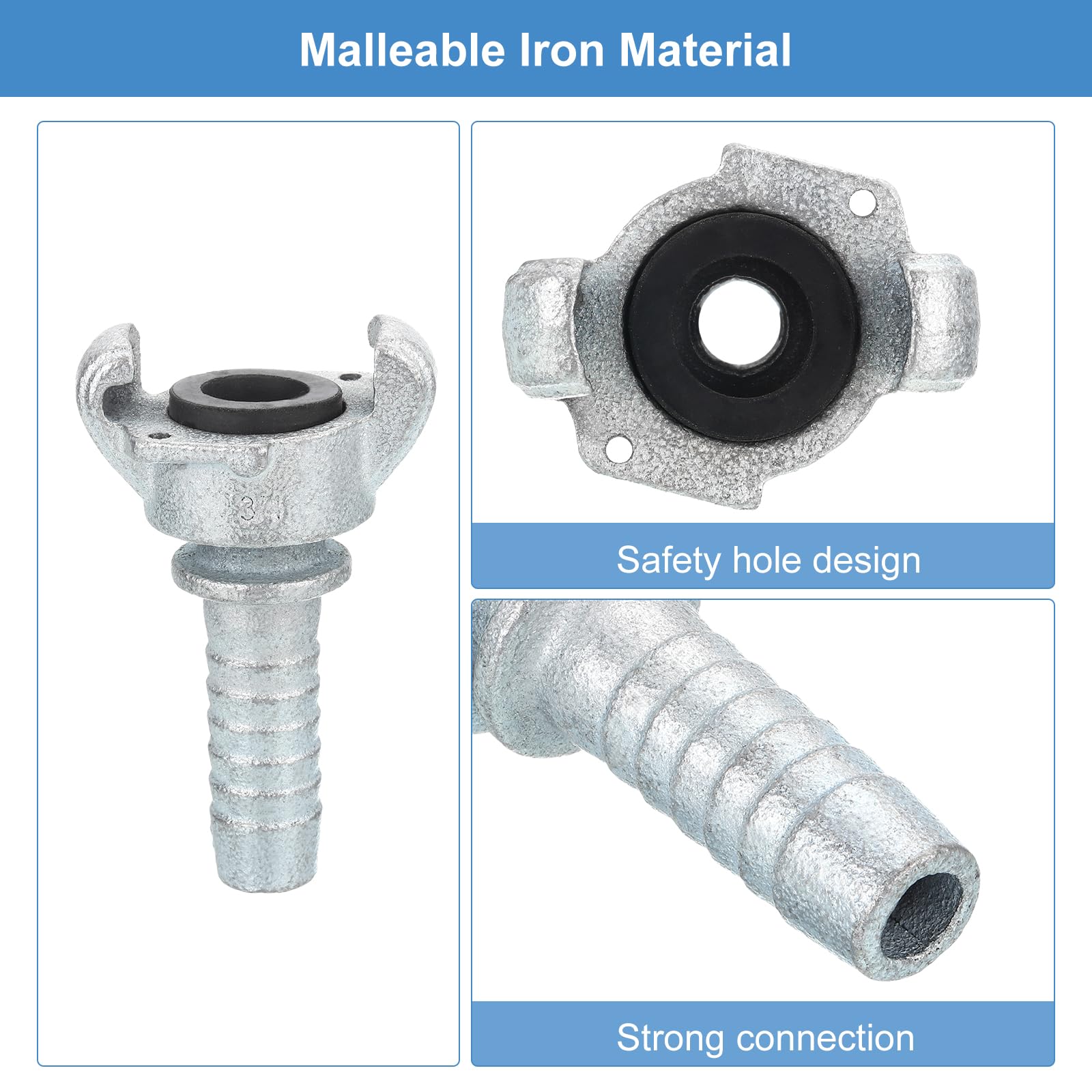 Uxcell 2-Pack 3/4" Barbed Air Hose Fittings – 2-Lug Chicago Coupling Straight Through For Pneumatic & Pipe Connections