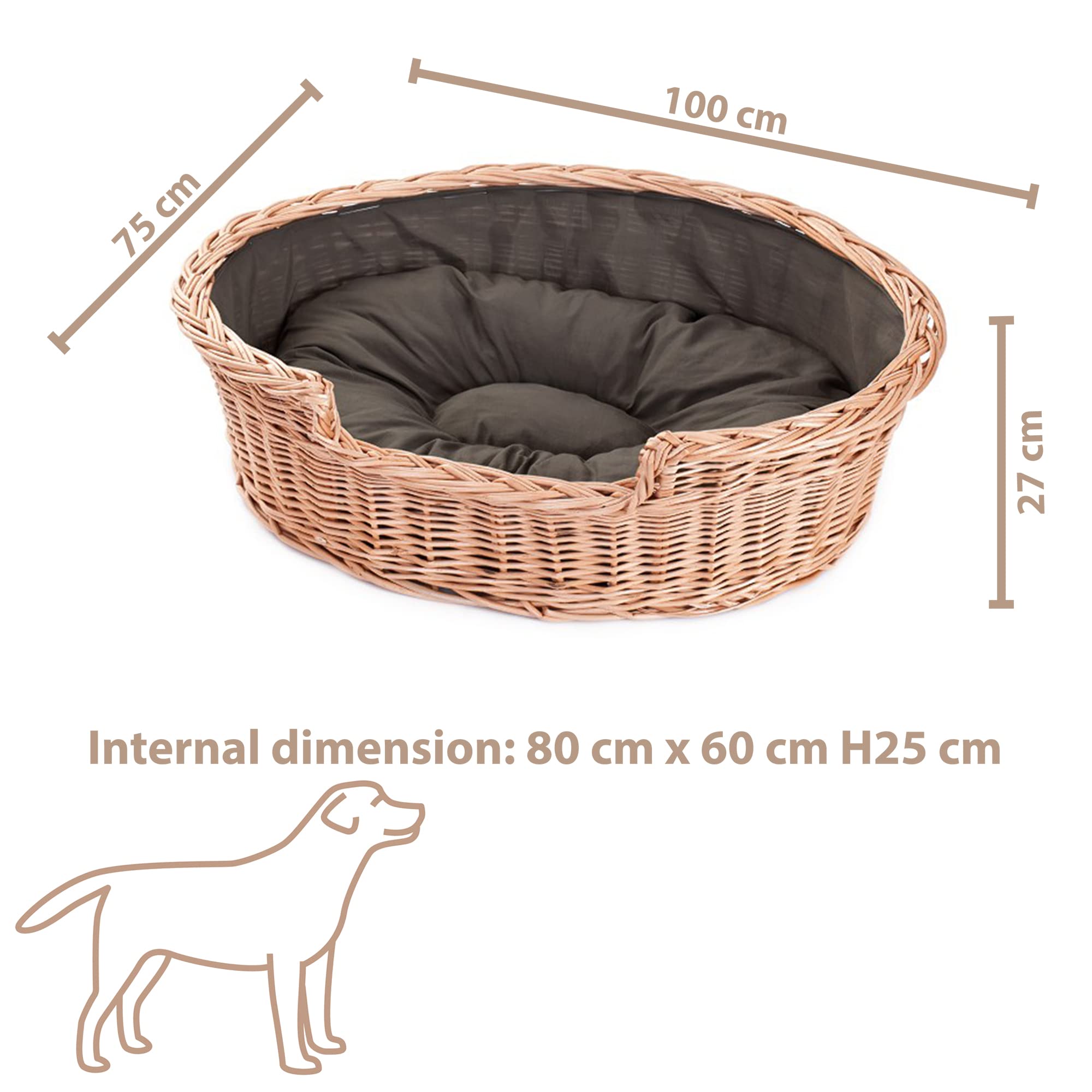 Papelera de reciclaje para perro o gato Oval, – Cesta Forrada con cojín