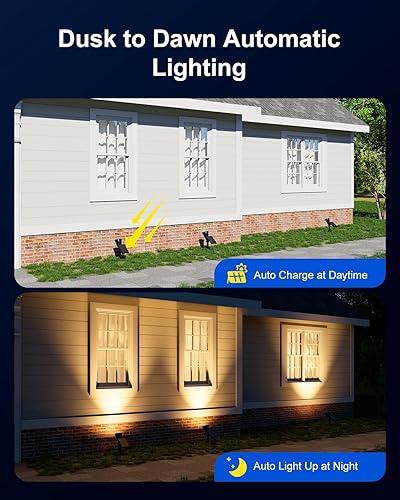 Miniatura 7 de Paquete de 2 focos solares impermeables para exteriores, para colgar en Navidad, árbol, coronas, muñeco de nieve, alce, panel ajustable, luces de