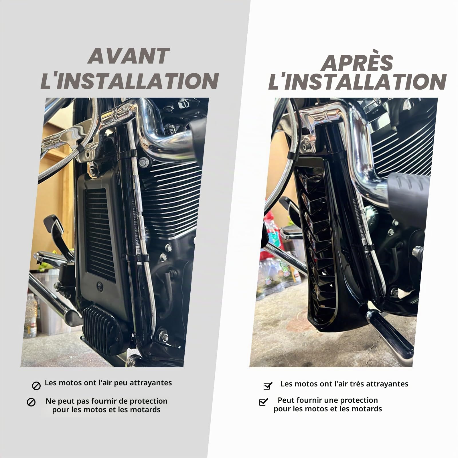 Aileron de menton inférieur avant pour Harley Softail Street Bob Breakout Fat Bob 2018-2021 Noir