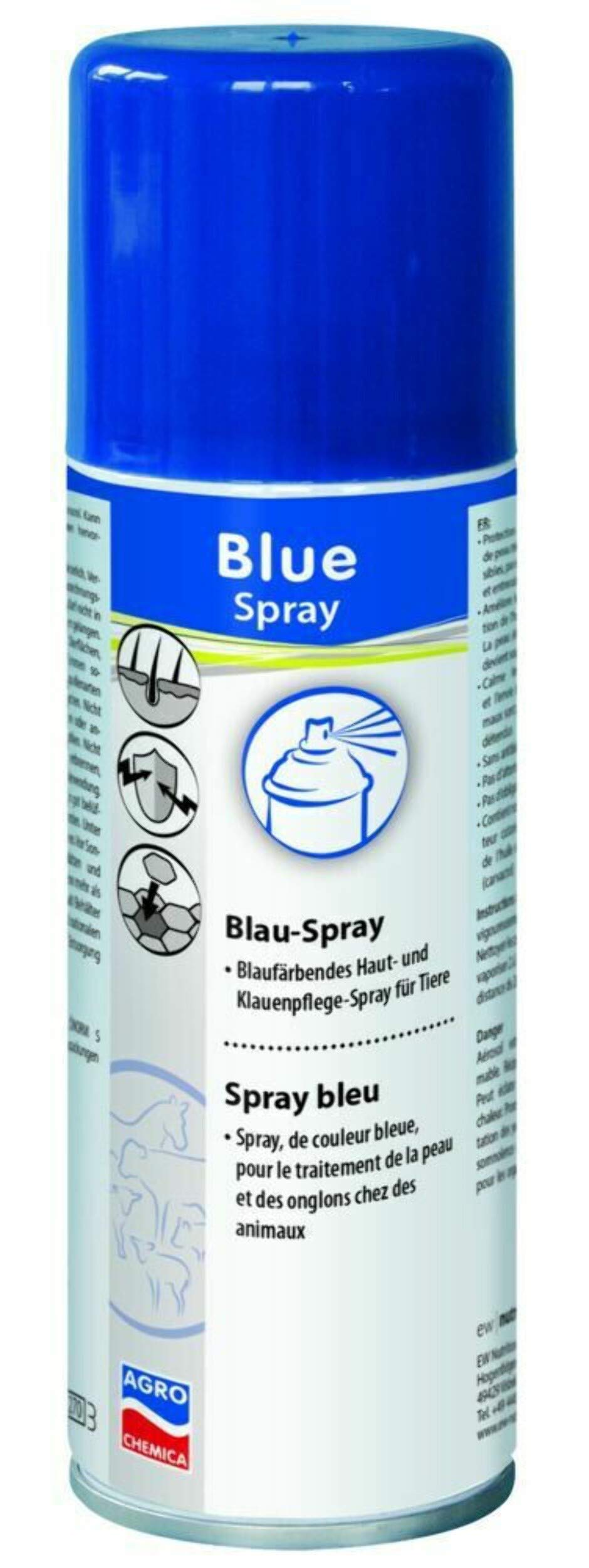 Kerbl Spray blu Spray colorante blu per la cura della pelle e degli zoccoli per animali, 200 ml/bomboletta spray.