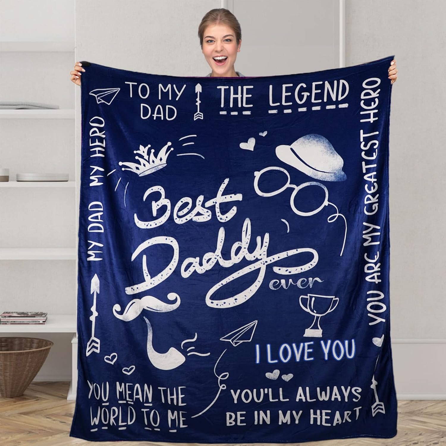 to My Dad Blanket Best Dad Ever Throw Blanket Birthday Gift