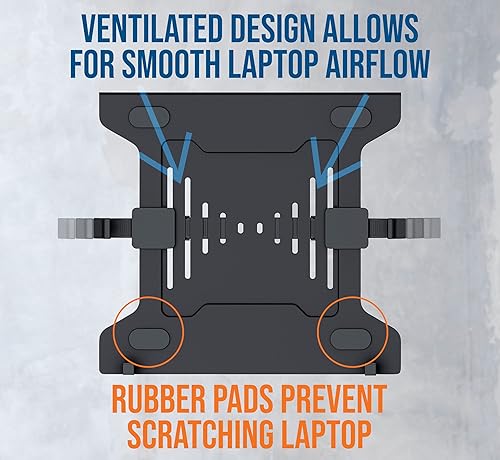 Miniatura 4 de MANHATTAN Bandeja de montaje Vesa para laptop, resistente y totalmente ajustable, se adapta a portátiles con ancho de hasta 17 pulgadas, soporte