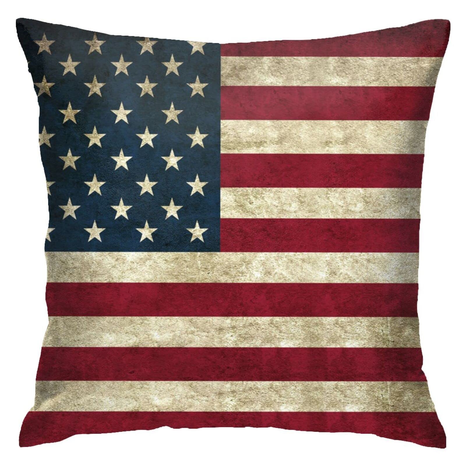 Pillow Case 45X45cm American Flag Vintage Usa Flag Throw Cushion Cover Print Throw Pillow Case Durable Pillowcases For Girls, Sisters, Gifts