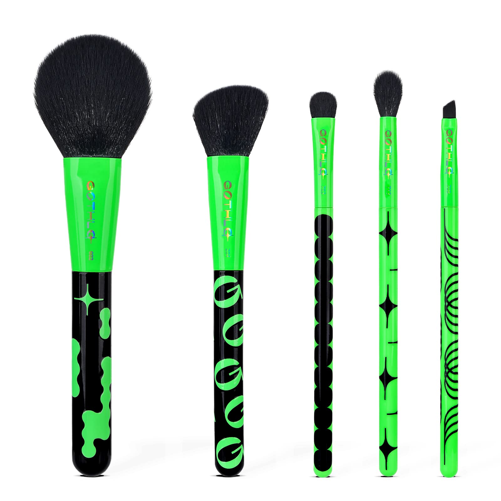 GOTHLO Meta-Universe Makeup Brushes Premium Synthetic Foundation Powder Concealers Eye Shadows Makeup 5Pcs Mini Brush Set