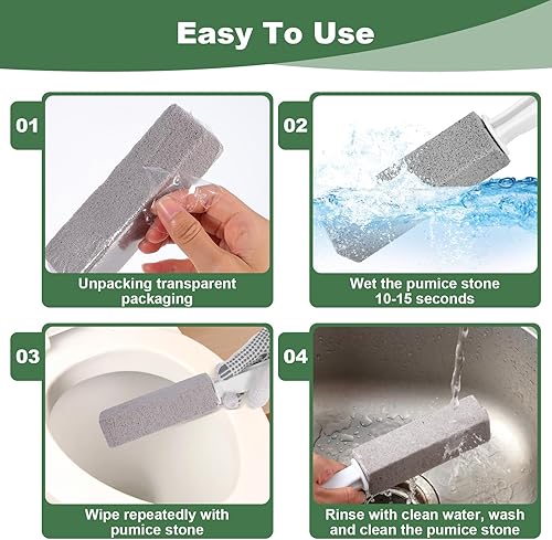 Miniatura 3 de Yolev Paquete de 12 piedras pómez para inodoro con asa, limpiador de cuencos de piedra pómez para limpieza de inodoros, bañeras, parrillas,