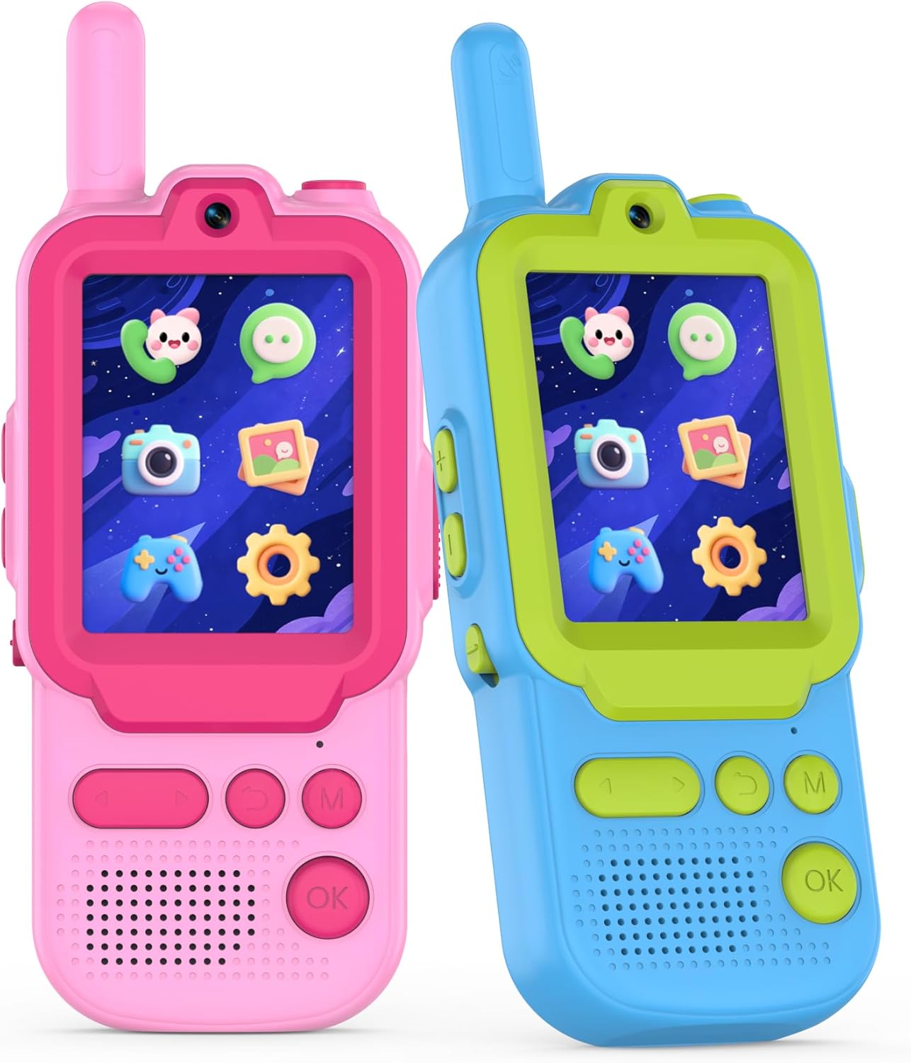 Selieve Video Walkie Talkies for Kids, 2.4-inch Large Screen Rechargeable Video Call Toys for Indoor, Camping, Hiking, Travel, Christmas Birthday Gift for Boys Girls Age 3-5