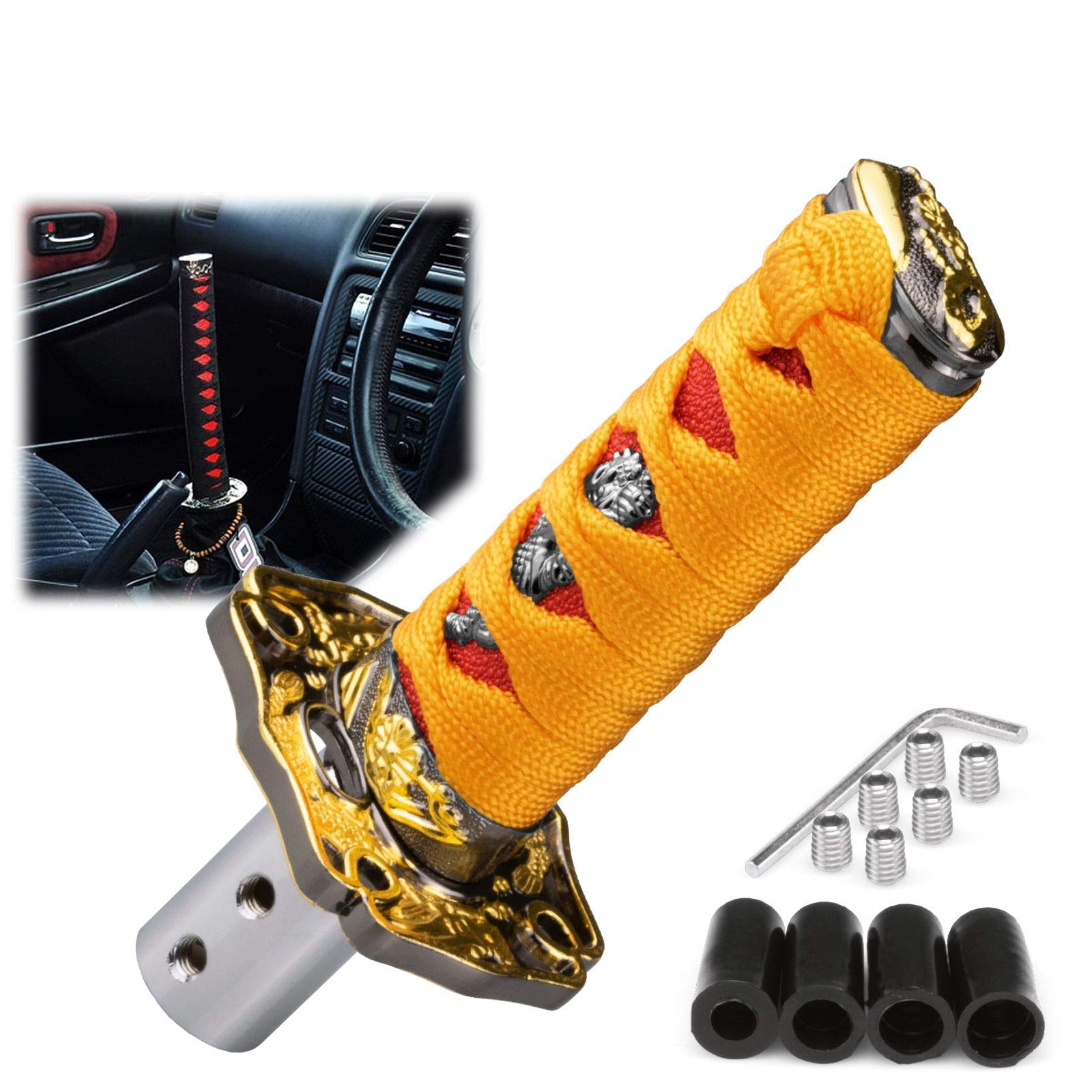 Amazon.com: EZAUTO WRAP 10cm Orange Red Shift Knob Samurai Sword