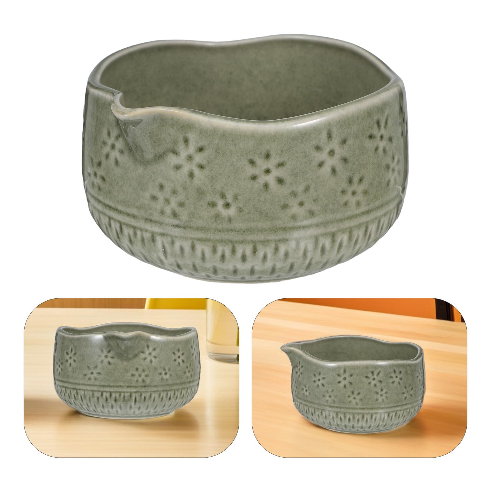 HEMOTON Ciotola Matcha in Ceramica con Beccuccio per Cerimonia del Tè, Facile da Pulire per Amanti del Tè, Design Elegante per Cucina e Sala da Pranzo