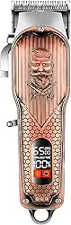 Máquina de Cortar Cabelo e Barba Sem Fio com Lâmina de Titânio, Display Digital e Design de dragão - Cobre