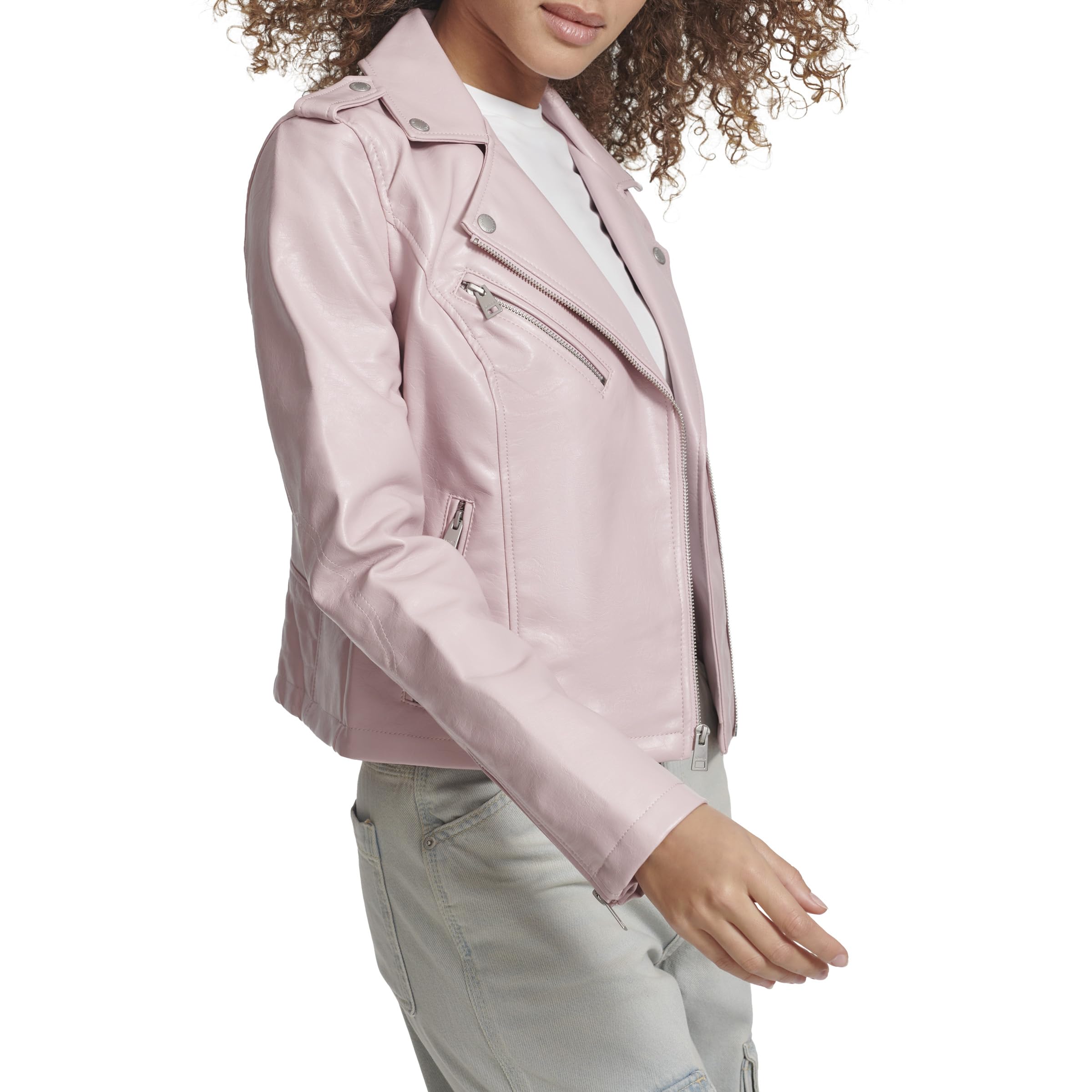 Levi's Women's The Classic Faux Leather Moto Jacket (Regular & Plus Size): Large Gloss Lilac