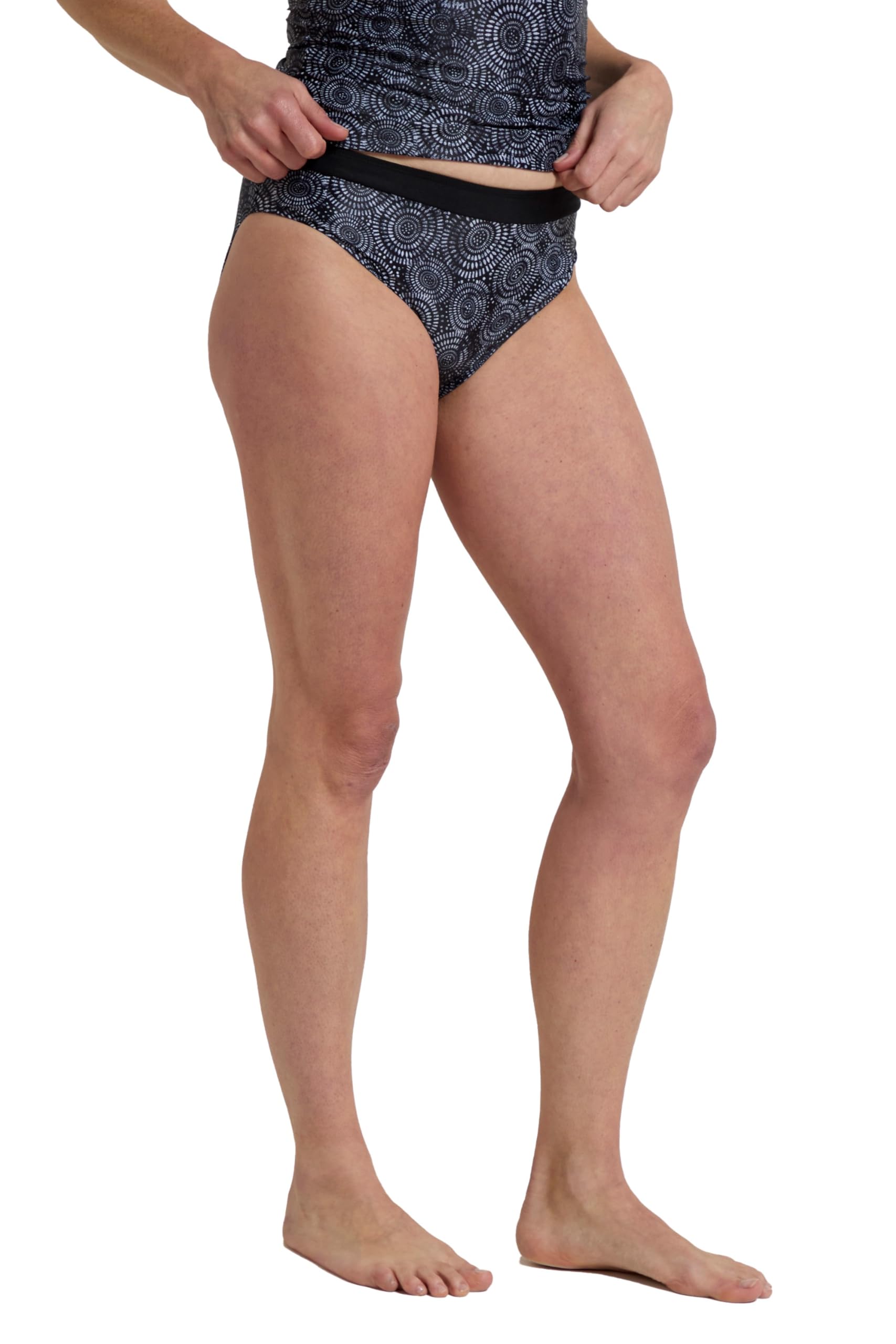 Mountain Warehouse Women's Black 'Ocean Notion' Quick Drying Stretchy Bikini Bottoms In | Size: 20