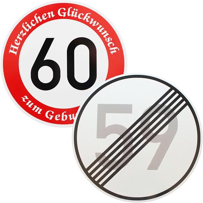 60. Geburtstag Luftballons Mit Verkehrsschild Design - 20 Stück Partydeko