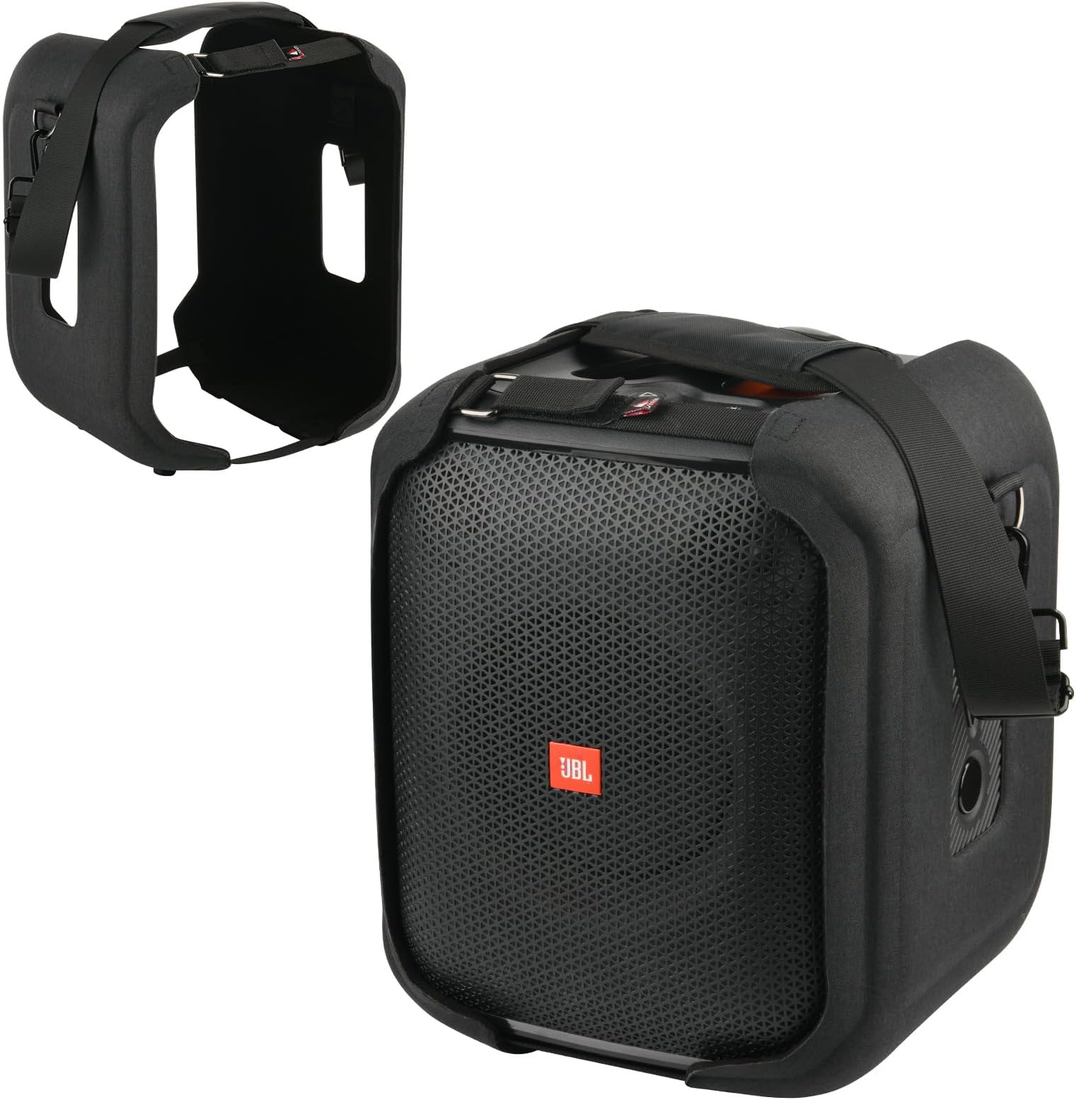 TXEsignTravel Carrying Strap Cover for JBL PartyBox Encore Essential Portable Party Speakers, Hard EVA Shell, Two Sides Protective Case, Speaker Cover with Shoulder Strap and Feet