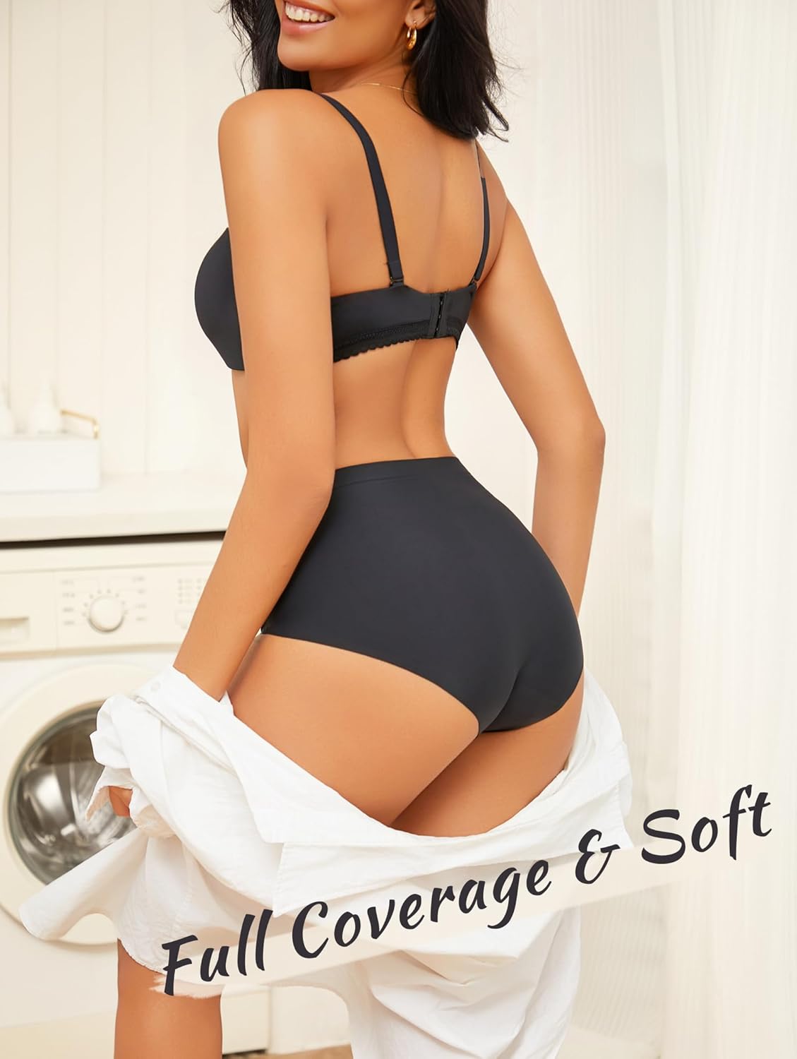 6 Pack Womens Underwear Seamless Sexy Full Coverage Panties Briefs No Show Fall Clothes Lingerie Gift For Womens - Image 2