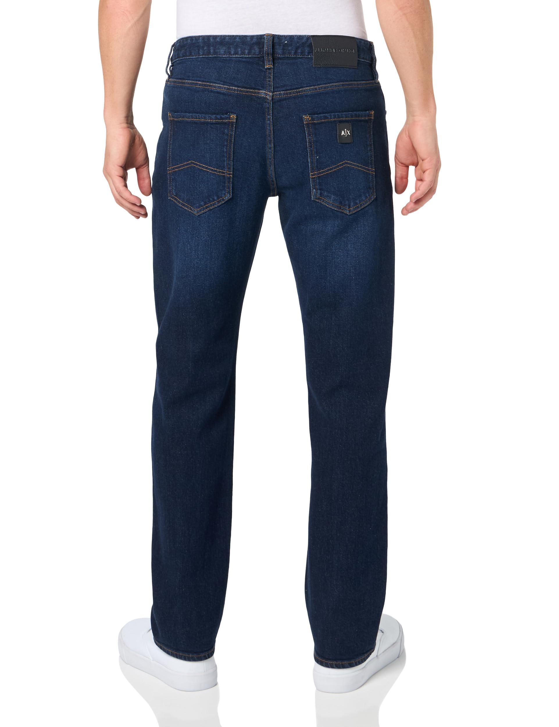 Armani Exchange J16 Straight Fit Comfort Cotton Denim Pants, Jeans de los Hombres, Indigo Denim,
