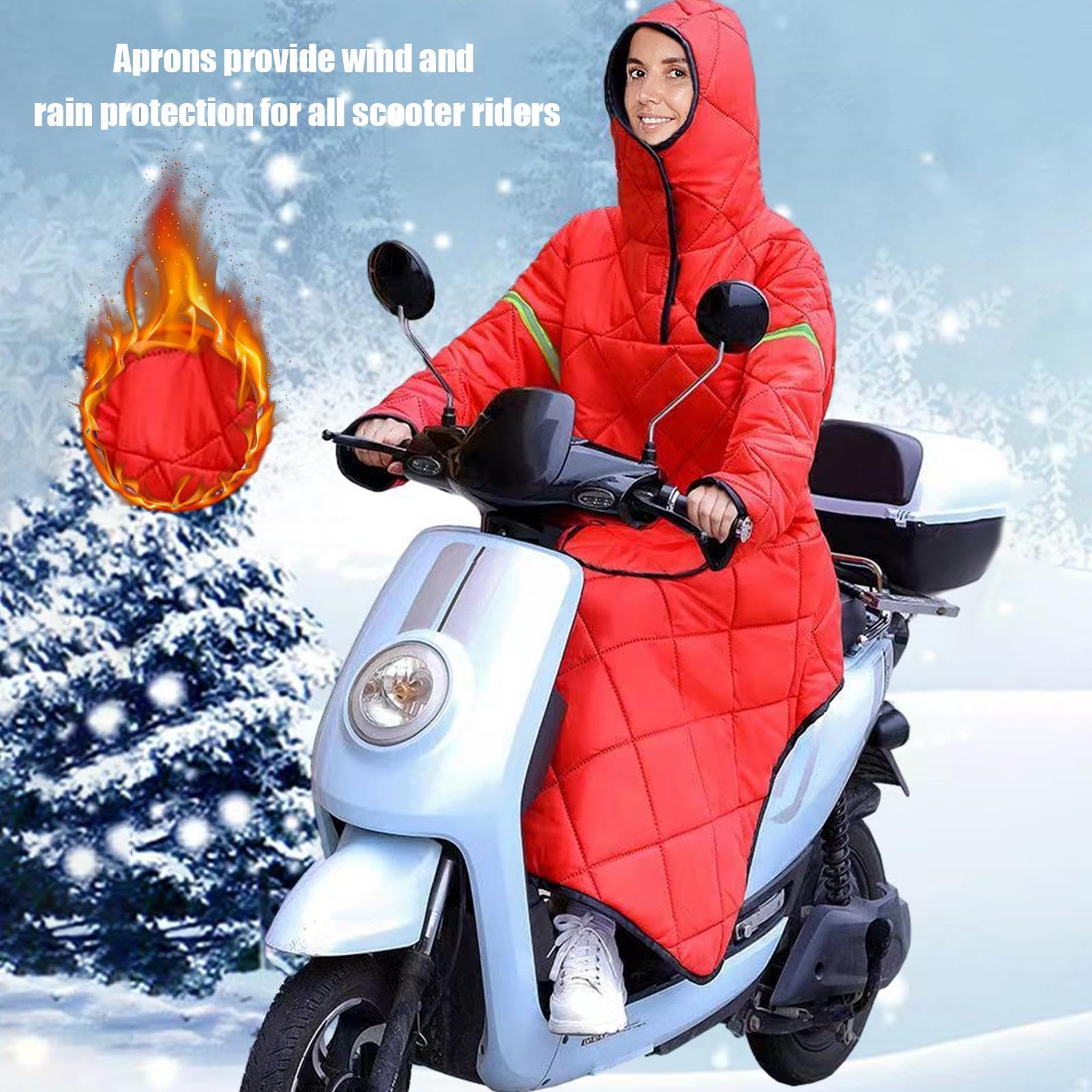 Teksome Housse Chaude pour Jambes de Scooter - Maillot de Cyclisme d'hiver rembourré et épais avec Bandes réfléchissantes,Housse de Protection imperméable Contre la Pluie pour cyclomoteur, Couverture