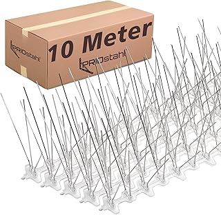 Taubenabwehr Vogelabwehr 10 Meter 5 - reihig EDELSTAHL A2 Taubenspikes UV-Beständig & rostfrei für Balkon Dach Fenster oder Sichtschutz Spikes gegen Tauben oder Katzen Abwehr Vogelschutz Vogelschreck