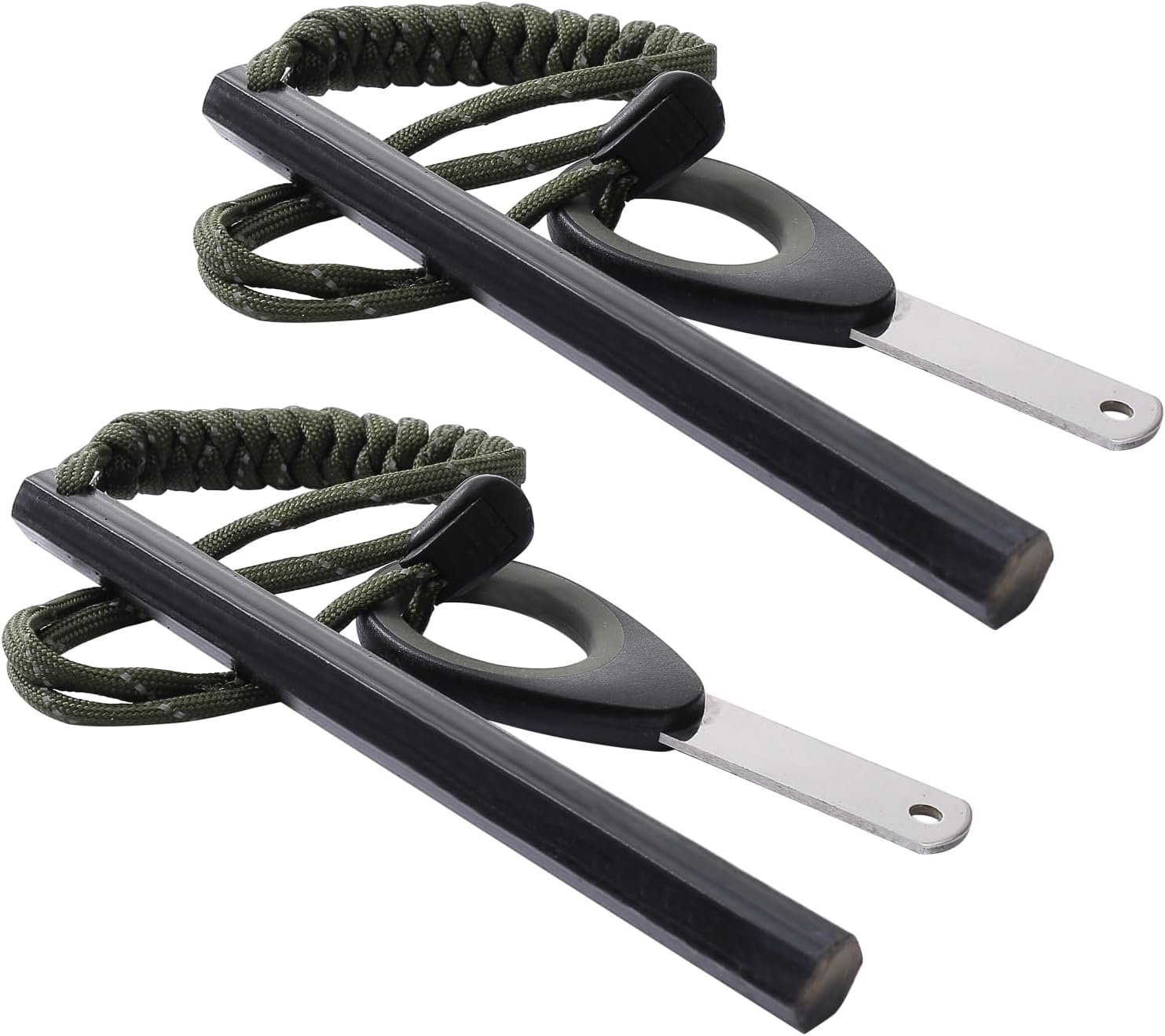 Ferro Rod Fire Starter, 6 inch X 1/2 inch Flint and Steel Fire Starter Kit with Paracord Lanyard Handle and Striker, Emergency Survival Tool for Your Hiking, Backpacking, Campfires and Camping