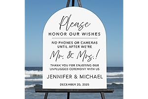 Welcome to our Unplugged Wedding Ceremony Sign, 24"H x 18"W, White