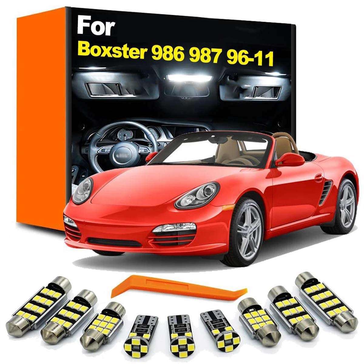 Kit de 14 Luces LED para Interior, Maletero y Mapa, para Boxster 986 987 1996-2008 2009 2010 2011. Accesorios para Coche.