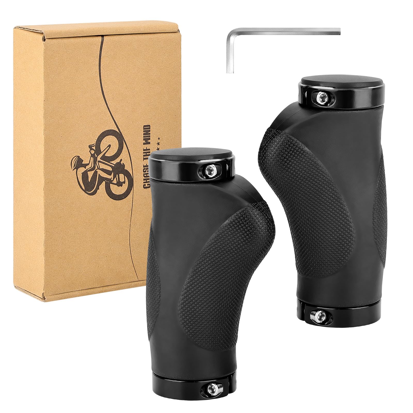 GXCROR Ergonomische Fahrradgriffe mit Anti-Rutsch-Punktdesign | Stoßdämpfende Lenkergriffe aus Gummi für Mountainbikes | 130mm Sicherheitsgriffe