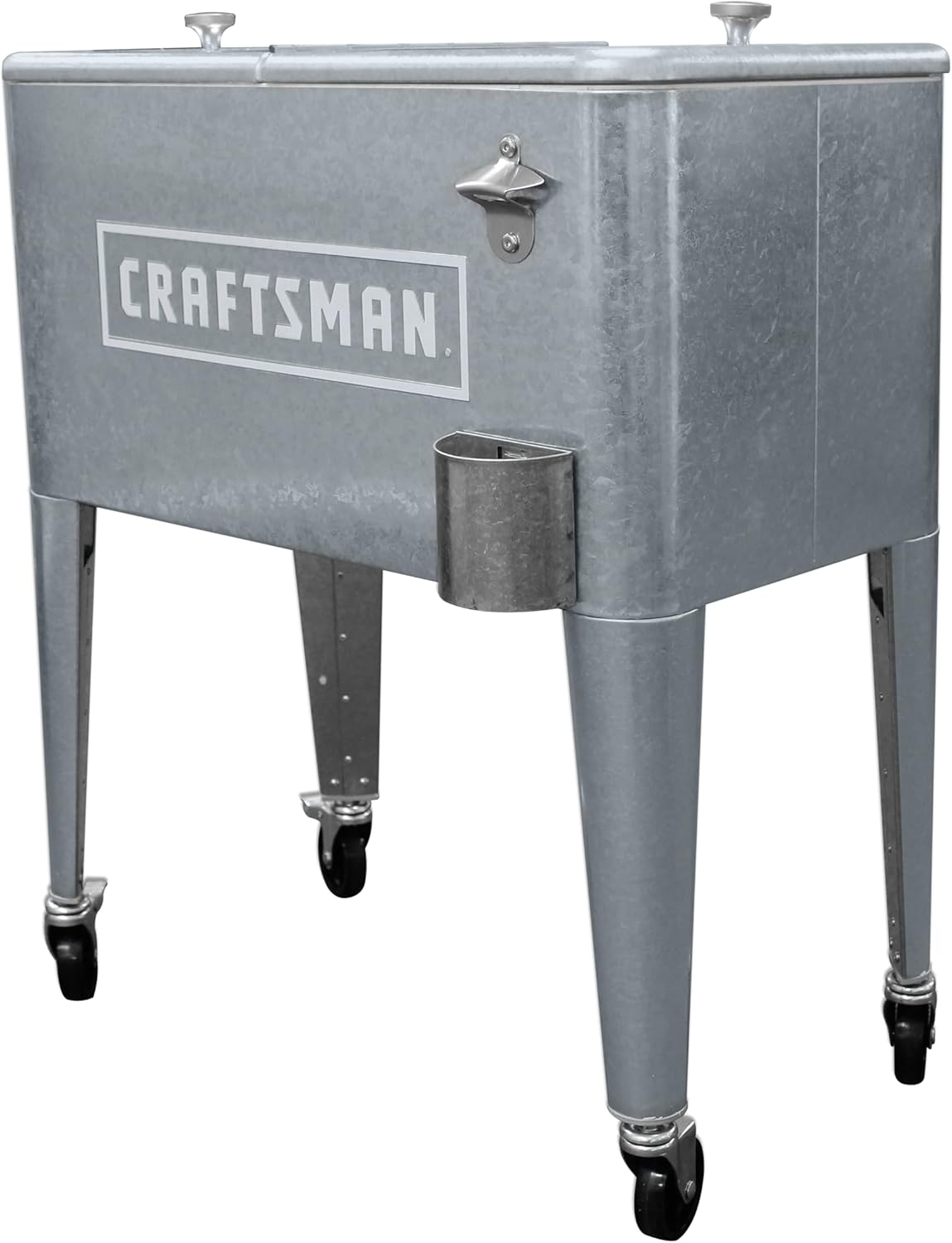LEIGH COUNTRY Craftsman 60-Qt Galvanized Cooler, with Wheels for Outdoor/Patio/Porch