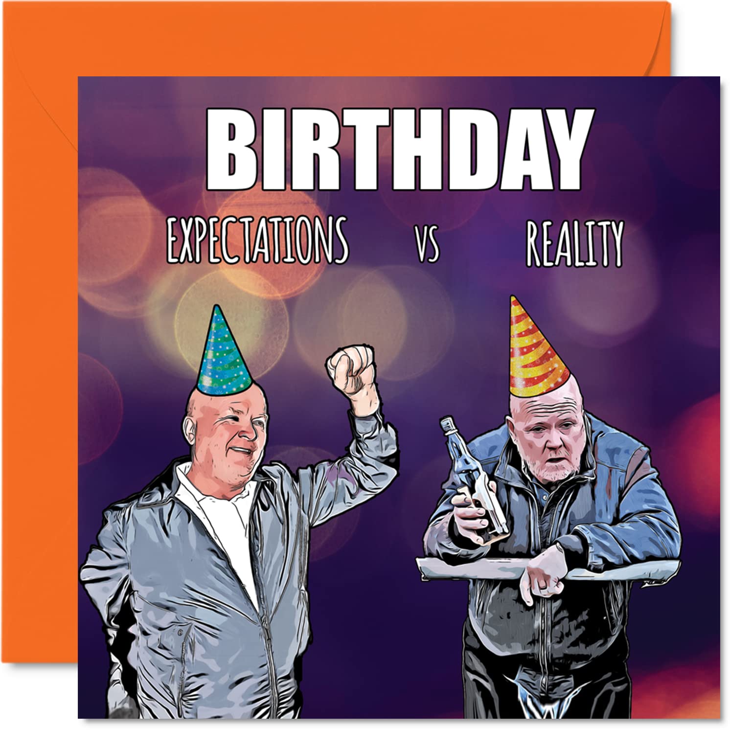 Funny Birthday Cards for Men Women - Expectations vs Reality - Joke Birthday Card for Brother Sister Friend Colleague Son Daughter Auntie Uncle, 145mm Humour Banter Bday Greeting Cards