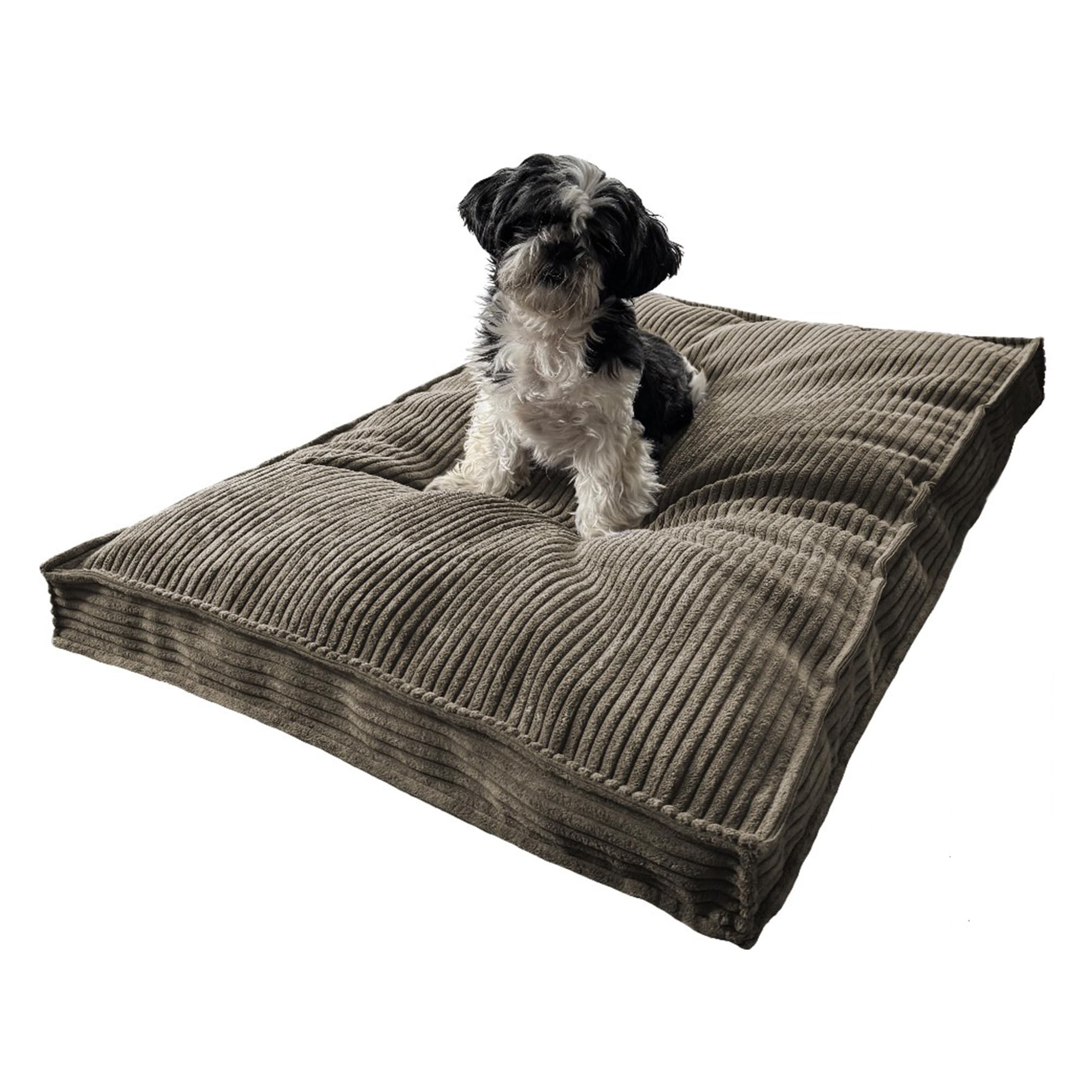 Hundebett Hundekissen Cord Große Hunde Waschbar Abriebfest 100 x 70 cm Dunkelbeige XXL