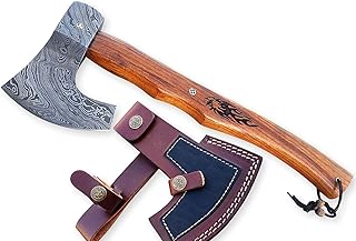 Damascus Steel Blade Axe Hatchet Tomahawk Hunting Knife Camping Outdoor/Life time Warranty on Manufacturers defect. SM14