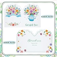 Vista 3 de Fulmoon Tarjetas de plástico con sobres, tarjetas de condolencias de temática floral jumbo con sobre blanco en blanco, extra grandes, 24.8 x 16