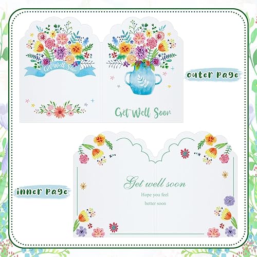 Miniatura 3 de Fulmoon Tarjetas de plástico con sobres, tarjetas de condolencias de temática floral jumbo con sobre blanco en blanco, extra grandes, 24.8 x 16