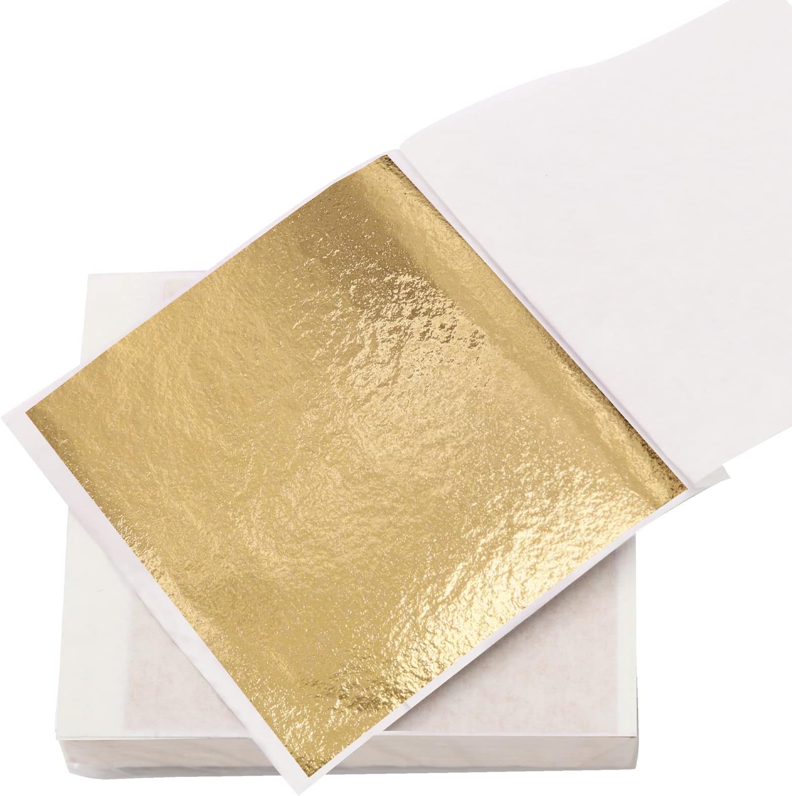 KINNO Gold Leaf Sheets, 3.15" by 3.35" Gilding Foil B Gold Foil Paper for Paintings, Arts Crafts, Nail Deco,Furniture