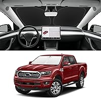 Vista 124 de Parasol de parabrisas de ajuste personalizado para Nissan Titan 2017-2024, bloquea los rayos UV y el calor, parasol de ventana delantera, fácil
